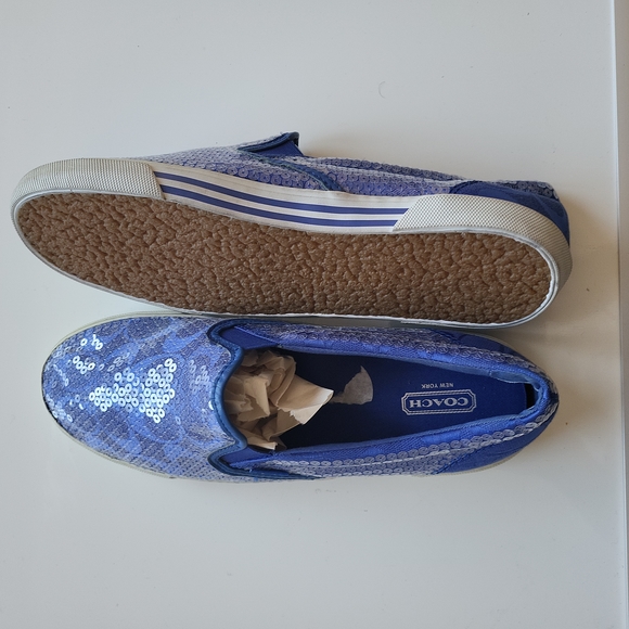 Nwot Coach New York Womens Kivy Slip On Shoes Purple Sequin Round Toe  sz- 9.5 . - Picture 2 of 4